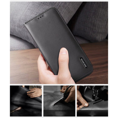 Samsung Galaxy S25 Edge – Dux Ducis Hivo dėklas su atvartu ir RFID apsauga - Juodas 10