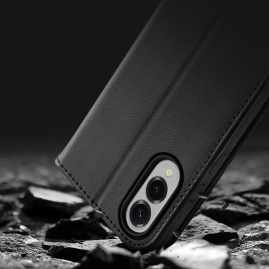 Samsung Galaxy S25 Edge – Dux Ducis Hivo dėklas su atvartu ir RFID apsauga - Juodas 12