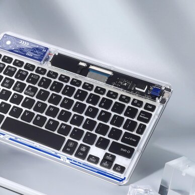Nešiojamojo kompiuterio / planšetės / telefono klaviatūra Dux Ducis Keyboard (CK serija) belaidė – skaidri 3