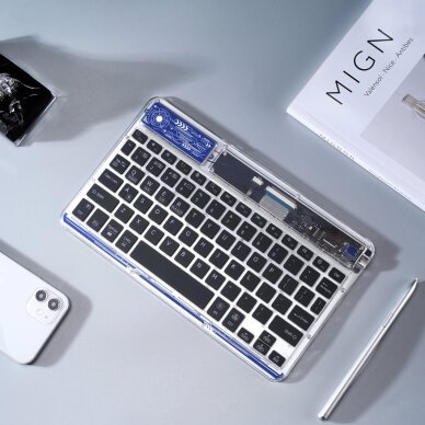 Nešiojamojo kompiuterio / planšetės / telefono klaviatūra Dux Ducis Keyboard (CK serija) belaidė – skaidri 4