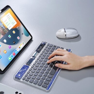 Nešiojamojo kompiuterio / planšetės / telefono klaviatūra Dux Ducis Keyboard (CK serija) belaidė – skaidri 5