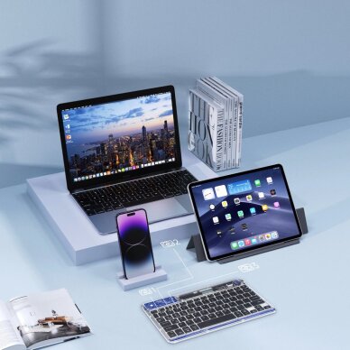 Nešiojamojo kompiuterio / planšetės / telefono klaviatūra Dux Ducis Keyboard (CK serija) belaidė – skaidri 7