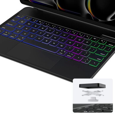 iPad Pro 11" 2024 dėklas Dux Ducis Keyboard (MK serija) su Bluetooth klaviatūra – juodas 9