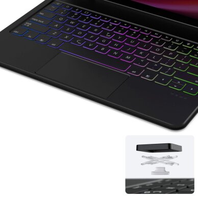 Samsung Galaxy Tab S9+ / S8+ / S7+ dėklas Dux Ducis Keyboard (MK serija) su Bluetooth klaviatūra – juodas 10