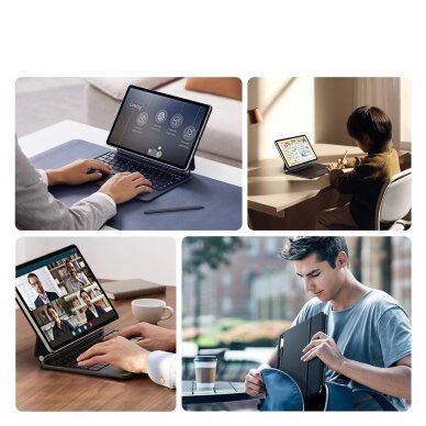 Samsung Galaxy Tab S9 / S8 / S7 dėklas Dux Ducis Keyboard (MK serija) su Bluetooth klaviatūra – juodas 5