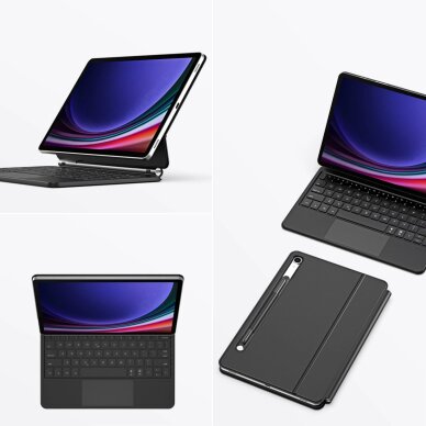 Samsung Galaxy Tab S9 / S8 / S7 dėklas Dux Ducis Keyboard (MK serija) su Bluetooth klaviatūra – juodas 6
