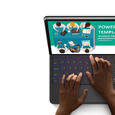 Samsung Galaxy Tab S9 / S8 / S7 dėklas Dux Ducis Keyboard (MK serija) su Bluetooth klaviatūra – juodas 11