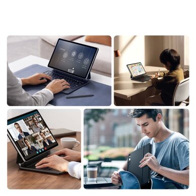 Samsung Galaxy Tab S9+ / S8+ / S7+ dėklas Dux Ducis Keyboard (MK serija) su Bluetooth klaviatūra – juodas 5