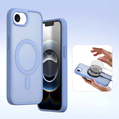 iPhone 16e – Dux Ducis Lawa odinis dėklas su nuimama magnetine pinigine - Mėlynas 6