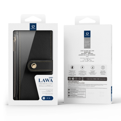 Dux Ducis Lawa odinis dėklas iPhone 15 - juodas 11