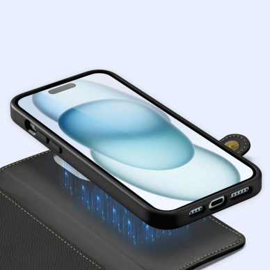 Dux Ducis Lawa odinis dėklas iPhone 15 - juodas 4