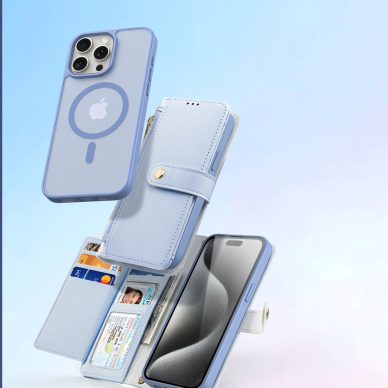 Dux Ducis Lawa odinis dėklas iPhone 15 - mėlynas 3 Dux Ducis Lawa odinis dėklas iPhone 15 - mėlynas 3