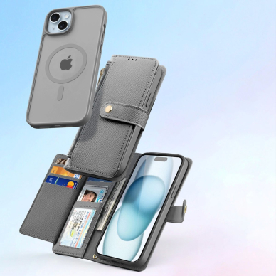 Dux Ducis Lawa odinis dėklas iPhone 15 - pilkas 3