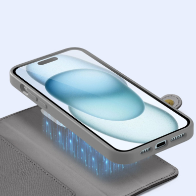 Dux Ducis Lawa odinis dėklas iPhone 15 - pilkas 5