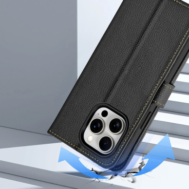Dux Ducis Lawa odinis dėklas iPhone 15 Pro - juodas 10