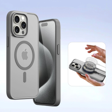 Dux Ducis Lawa odinis dėklas iPhone 15 Pro - pilkas 6