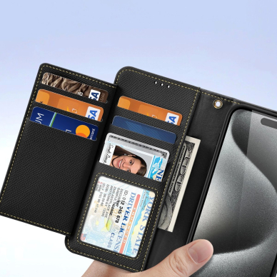 Dux Ducis Lawa odinis dėklas iPhone 15 Pro Max - juodas 3 Dux Ducis Lawa odinis dėklas iPhone 15 Pro Max - juodas 3