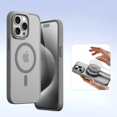 Dux Ducis Lawa odinis dėklas iPhone 15 Pro Max - pilkas 6