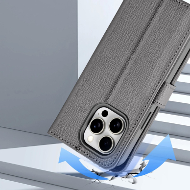 Dux Ducis Lawa odinis dėklas iPhone 15 Pro Max - pilkas 9