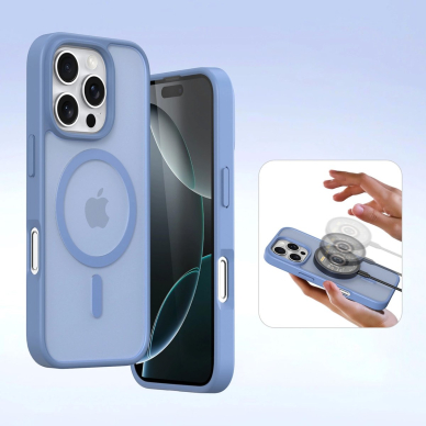 iPhone 16 Pro Max – Dux Ducis Lawa odinis dėklas su nuimama magnetine pinigine - Mėlynas 5