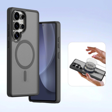 Samsung Galaxy S25 Ultra – Dux Ducis Lawa odinis dėklas su nuimama magnetine pinigine - Juodas 7