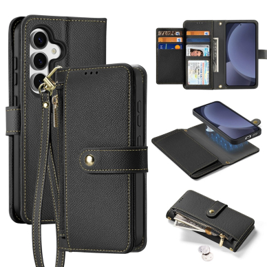 Dux Ducis Lawa Odinis Dėklas skirtas Samsung Galaxy S25+ with Detachable Magnetinis Piniginės tipo - Juodas 2