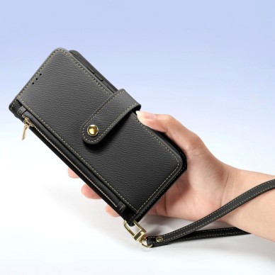 Dux Ducis Lawa Odinis Dėklas skirtas Samsung Galaxy S25+ with Detachable Magnetinis Piniginės tipo - Juodas 4
