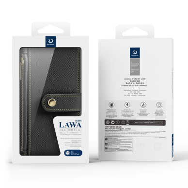 Dux Ducis Lawa Odinis Dėklas skirtas Samsung Galaxy S25+ with Detachable Magnetinis Piniginės tipo - Juodas 12