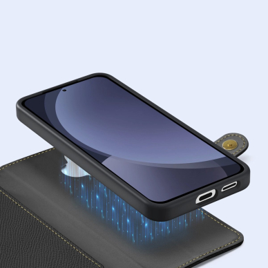 Dux Ducis Lawa Odinis Dėklas skirtas Samsung Galaxy S25 with Detachable Magnetinis Piniginės tipo - Juodas 7