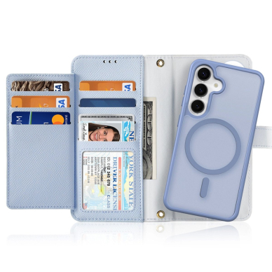 Dux Ducis Lawa Odinis Dėklas skirtas Samsung Galaxy S25+ with Detachable Magnetinis Piniginės tipo - Mėlynas 11
