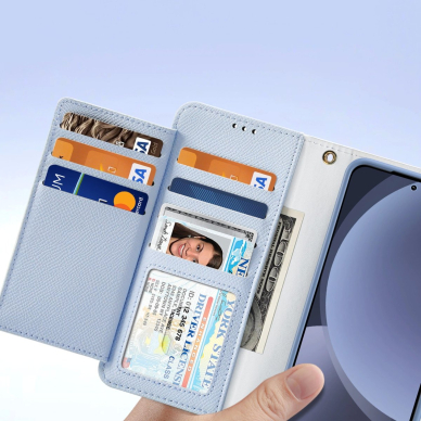 Dux Ducis Lawa Odinis Dėklas skirtas Samsung Galaxy S25 with Detachable Magnetinis Piniginės tipo - Mėlynas 6