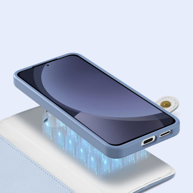 Dux Ducis Lawa Odinis Dėklas skirtas Samsung Galaxy S25 with Detachable Magnetinis Piniginės tipo - Mėlynas 8