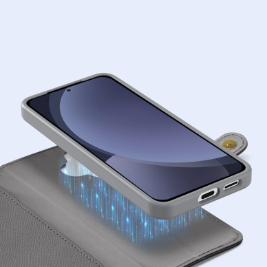 Dux Ducis Lawa Odinis Dėklas skirtas Samsung Galaxy S25+ with Detachable Magnetinis Piniginės tipo - Pilkas 6