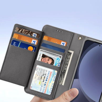 Dux Ducis Lawa Odinis Dėklas skirtas Samsung Galaxy S25 with Detachable Magnetinis Piniginės tipo - Pilkas 6