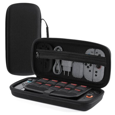 Nintendo Switch 2 Dux Ducis dėklas su rankena ir vieta žaidimams – juodas