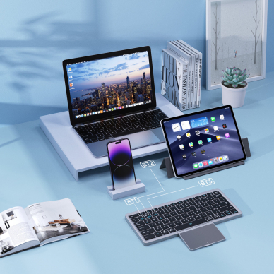 Dux Ducis OK Series Planšetės dėklas su belaidine Bluetooth klaviatūra ir touchpad – juodas 8
