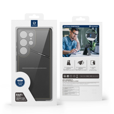 Dux Ducis Rafi II Dėklas skirtas Samsung Galaxy S25 Ultra su stoveliu and Piniginės tipo - Juodas 16