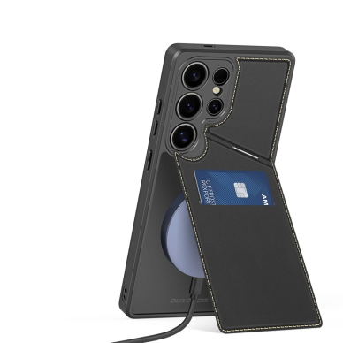 Dux Ducis Rafi II Dėklas skirtas Samsung Galaxy S25 Ultra su stoveliu and Piniginės tipo - Juodas 7