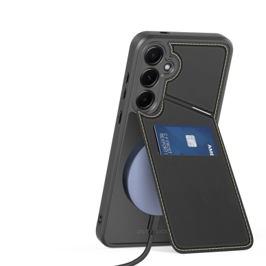 Dux Ducis Rafi II Dėklas skirtas Samsung Galaxy S25 su stoveliu and Piniginės tipo - Juodas 13