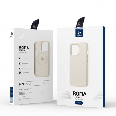 Dėklas Dux Ducis Roma leather case for iPhone 13 Pro Baltas 4