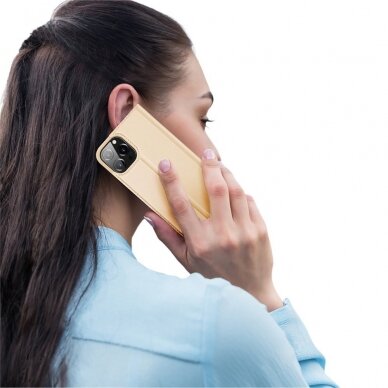 Atverčiamas dėklas Dux Ducis Skin Pro iPhone 13 Pro Auksinis 8
