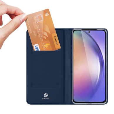 Samsung Galaxy A55 5G – Dux Ducis Skin Pro dėklas su atvartu ir kortelių skyriumi - Mėlynas 1