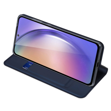 Samsung Galaxy A55 5G – Dux Ducis Skin Pro dėklas su atvartu ir kortelių skyriumi - Mėlynas 5