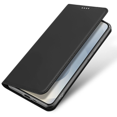 Samsung Galaxy S25 Edge – Dux Ducis Skin Pro dėklas su atvartu ir kortelių skyriumi - Juodas 3