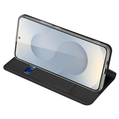 Samsung Galaxy S25 Edge – Dux Ducis Skin Pro dėklas su atvartu ir kortelių skyriumi - Juodas 4