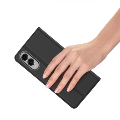 Samsung Galaxy S25 Edge – Dux Ducis Skin Pro dėklas su atvartu ir kortelių skyriumi - Juodas 6