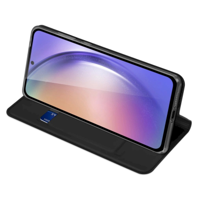 Samsung Galaxy A55 5G – Dux Ducis Skin Pro dėklas su atvartu ir kortelių skyriumi - Juodas 3