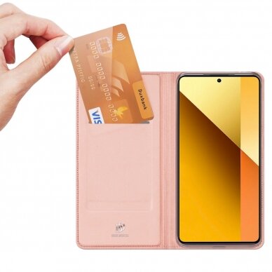 Dėklas Dux Ducis Skin Pro case with flap and card slot for Xiaomi Redmi Note 13 5G - Rožinis 1