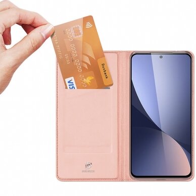 Dėklas Dux Ducis Skin Pro flip case, wallet and stand skirta Xiaomi Poco M6 Pro / Redmi 12/12R - rožinis 5