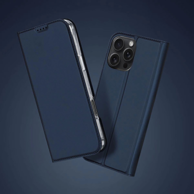 Dėklas dux Ducis Skin Pro iPhone 16 Pro Max su vieta kortelėms - Mėlynas 10 Dėklas dux Ducis Skin Pro iPhone 16 Pro Max su vieta kortelėms - Mėlynas 10